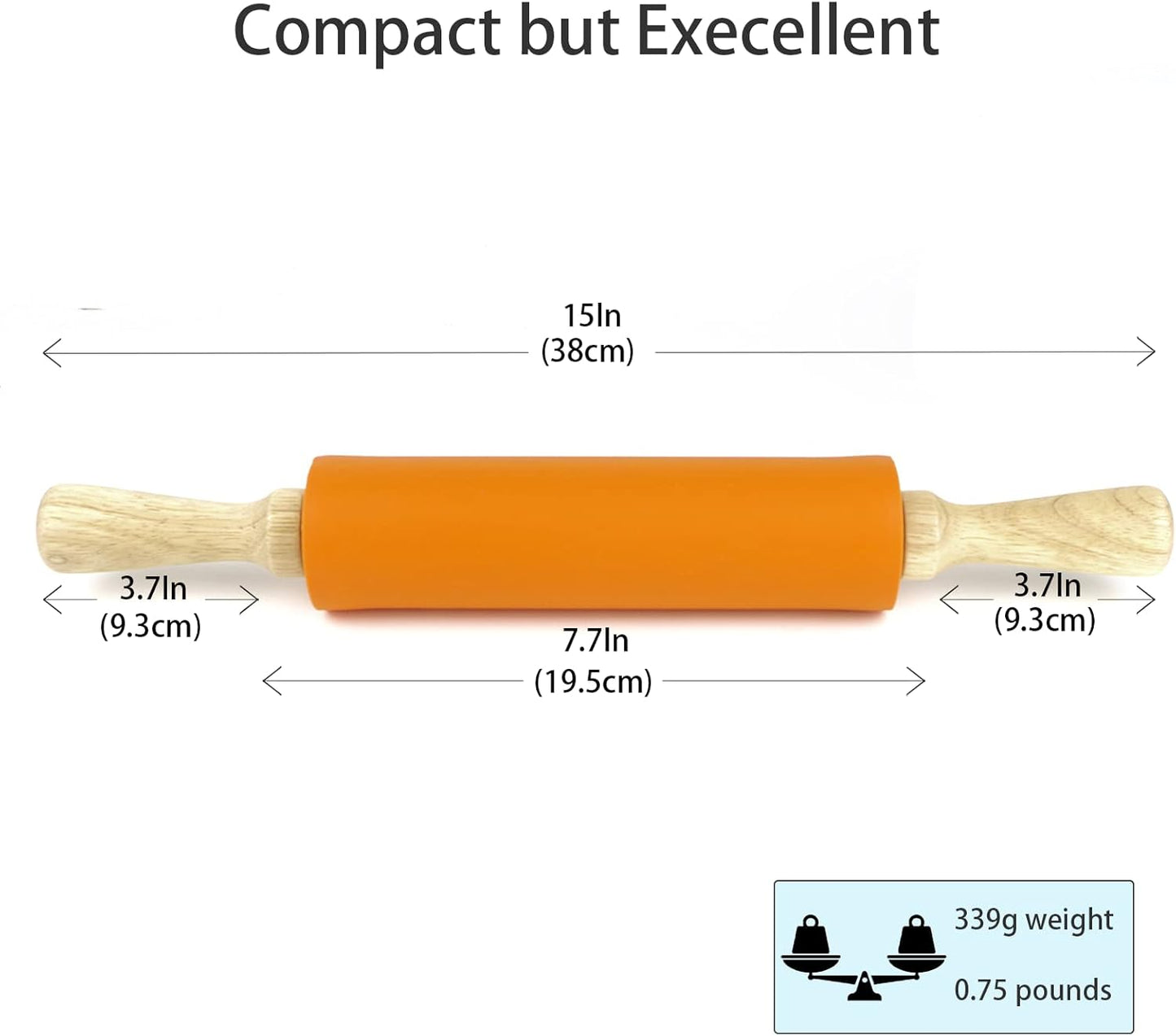 Silicone Rolling Pin for Baking Non-stick Rolling Pin Dough Roller Wooden Handle Kitchen Accessories Pastry Roller