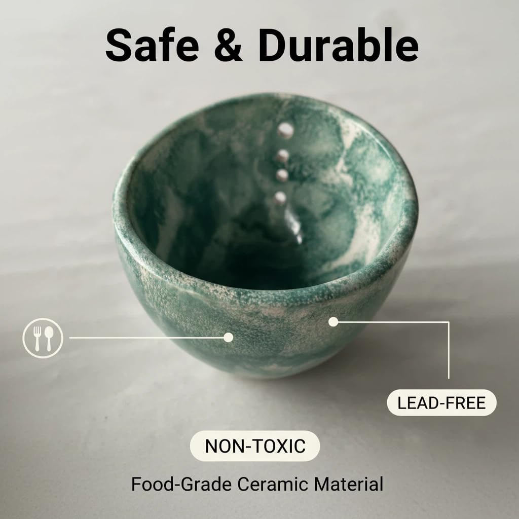 Herb Stripper Bowl, Herb Stripping Bowl with Multiple Hole Sizes to Separate Leaves from Stems (Blue)