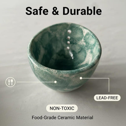 Herb Stripper Bowl, Herb Stripping Bowl with Multiple Hole Sizes to Separate Leaves from Stems (Blue)