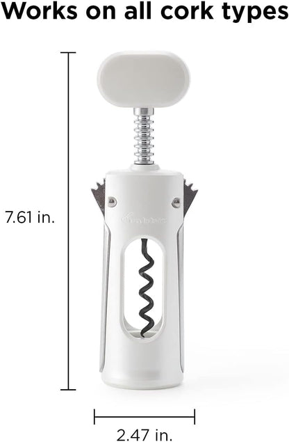 Rabbit Premium Wine Wing Corkscrew Wine Opener and Bottle Opener, Black 2.36 x 1.97 x 7.68 IN