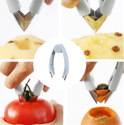 2 Pack Stem Strawberry Huller Remover Clip, Tomato Pineapple Eye Corer, Fruits and Vegetables Eye Peeler Kitchen Gadget Tool
