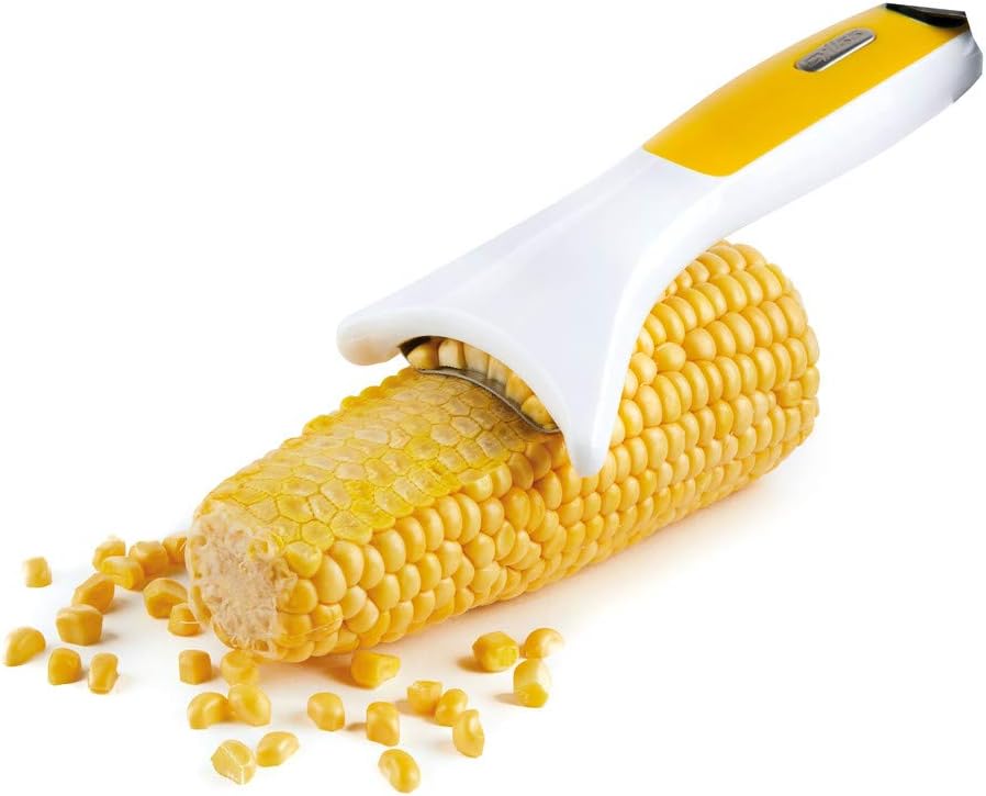 Zyliss Corn Stripper – Extra Sharp Corn on the Cob Stripper Tool & Kernel Remover with Stainless Steel Serrated Blade – Ergonomic Handle – Dishwasher Safe – Yellow/Black