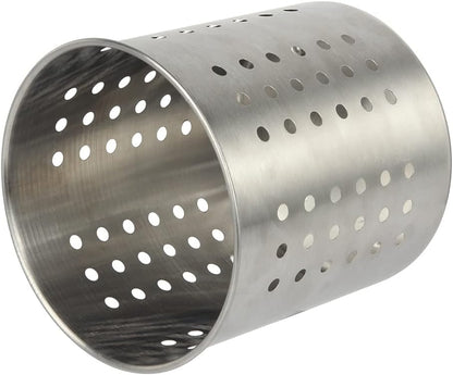 Saiveina Stainless Steel Utensil Holder Kitchen Holder Restaurant Cooking Utensil Holder for Forks Spatula, 5.3'' x 5.1" Round Utensil Organizer
