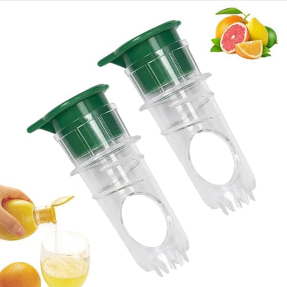 Lemon Mini Squeezer, Screw Top Lemon squeezer Juicer Mini Manual Squeezer, Portable Juicer With Lid, Squeeze Lime for Drinks, Cocktails (Yellow +Green)
