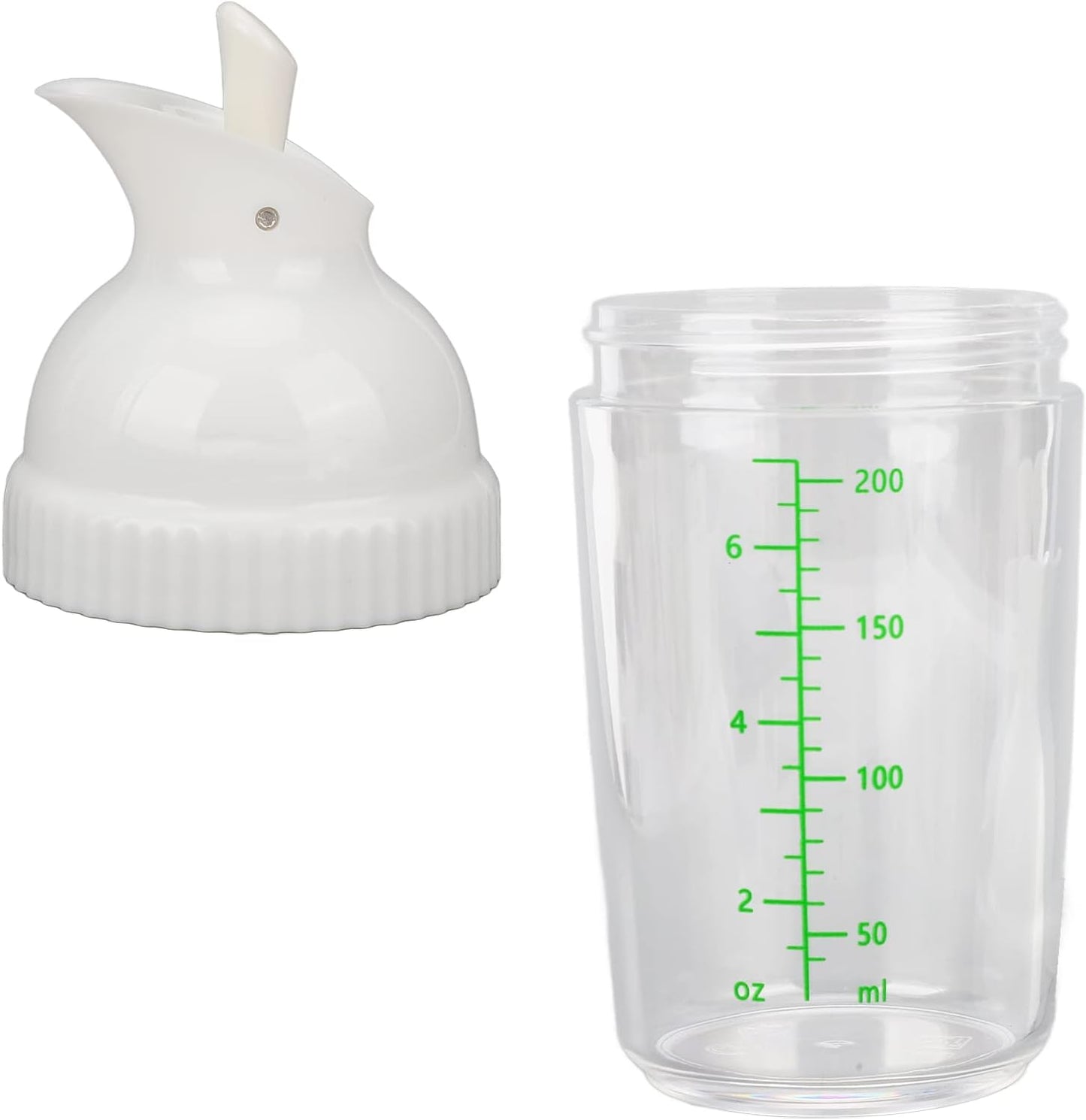HERCHR Salad Dressing Shaker, Salad Dressing Shaker Container with Pour Spout for Making, Mixing, Sauces, Dripless Pour, Soft Grip 200ml(Black)