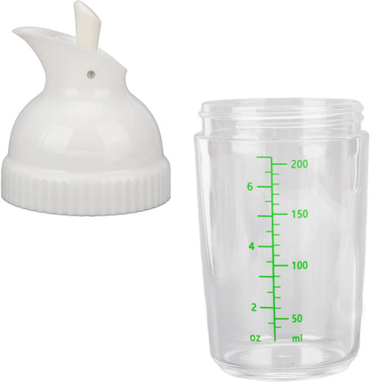 HERCHR Salad Dressing Shaker, Salad Dressing Shaker Container with Pour Spout for Making, Mixing, Sauces, Dripless Pour, Soft Grip 200ml(Black)