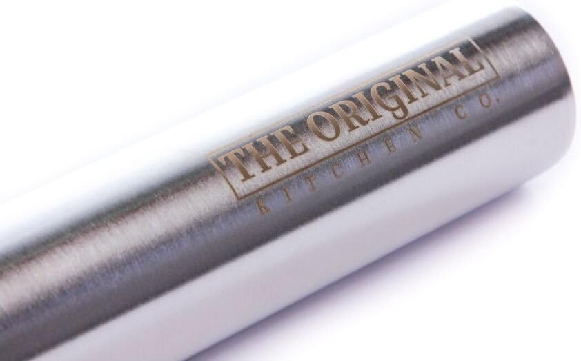 The Original Stainless Steel Rolling Pin Featuring a Non-Stick Surface Perfect for Making Pasta, Cookies, Ravioli and Pizza