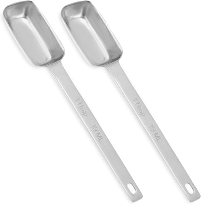 2PCS 1/2 Teaspoon Stainless Steel Single Measuring Spoon 2.5 ml Teaspoon Rectangular Individual Measuring Spoons (1/2Tsp | 2.5 ML | 2.5 cc | 1/2 Tablespoon)
