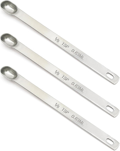 2PCS 1tsp (1/3tbsp, 5ml) Single Measuring Spoon, Stainless Steel Long Handle Individual Teaspoons Only