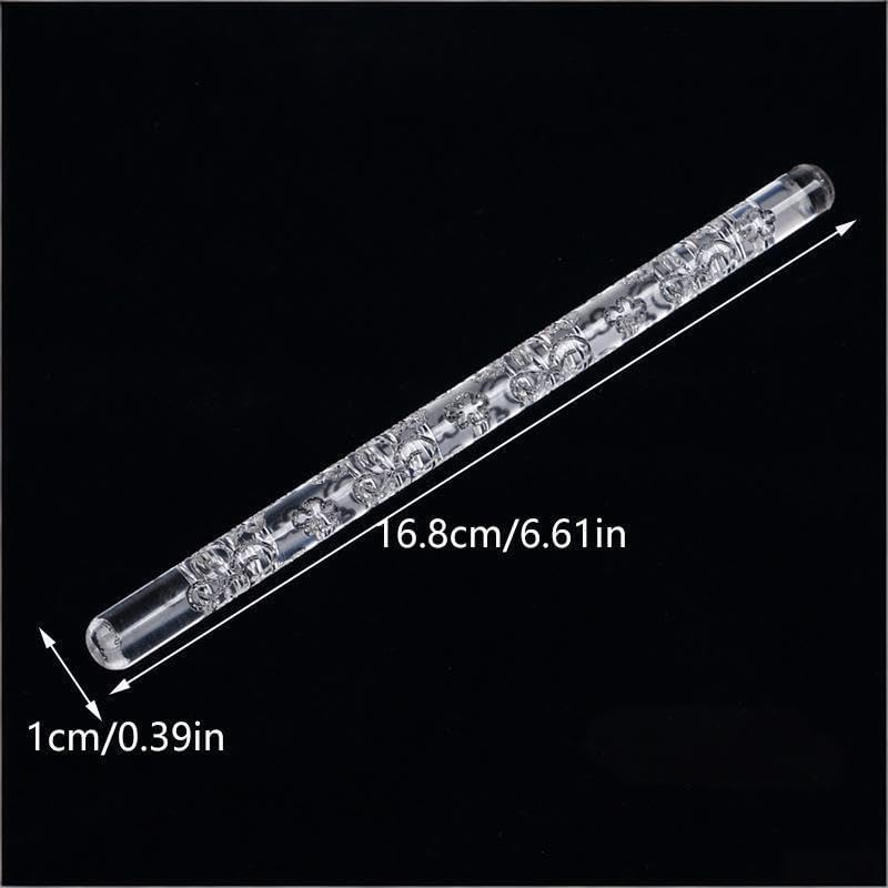 Clear Rolling Pin with Sea Wave Embossing Pattern, Cake Decorating Tool, Pin Baking Tools and Accessories