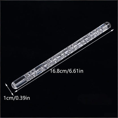 Clear Rolling Pin with Sea Wave Embossing Pattern, Cake Decorating Tool, Pin Baking Tools and Accessories