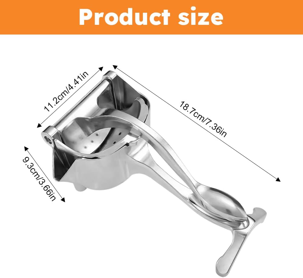 Juicer Manual,Manual Juicer Hand Press,Exprimidor De Limones Acero Inoxidable,Lime Squeezer for Beer Bottle,Ultimate Juice Squeeze,Lemon Squeezer Stainless Steel(SIZE:7.36x4.41x3.66inch)