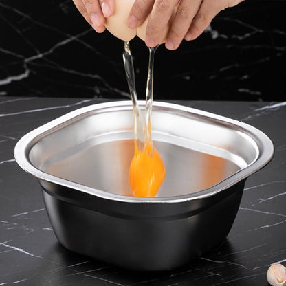 Multifunctional Square Vegetable Washing Basin 9.84 Inch Large Capacity Stainless Steel Kitchen Sink Tub for Food Prep and Cleaning