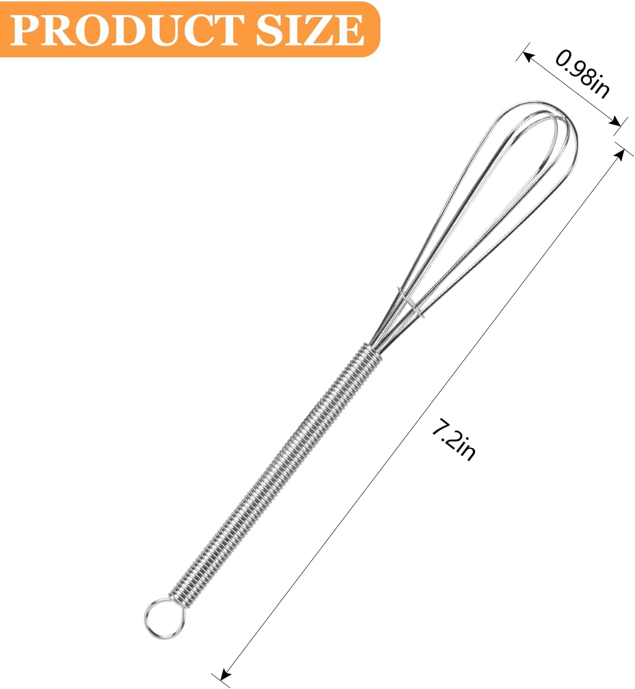NileHome Stainless Steel Whisk 8" Hand Blender + 10" Semi-Automatic Rotary Kitchen Whisk Kitchen Wisk Wire Whisks for Cooking, Whisking, Blending, Beating, Stirring- 2 Pack...