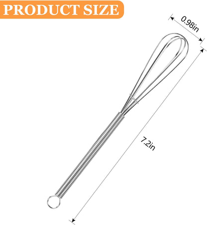 NileHome Stainless Steel Whisk 8" Hand Blender + 10" Semi-Automatic Rotary Kitchen Whisk Kitchen Wisk Wire Whisks for Cooking, Whisking, Blending, Beating, Stirring- 2 Pack...
