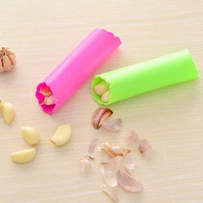 3pcs Silicone Garlic Cloves Peeler Skin Remover Press Roller Kitchen Tool Random Color