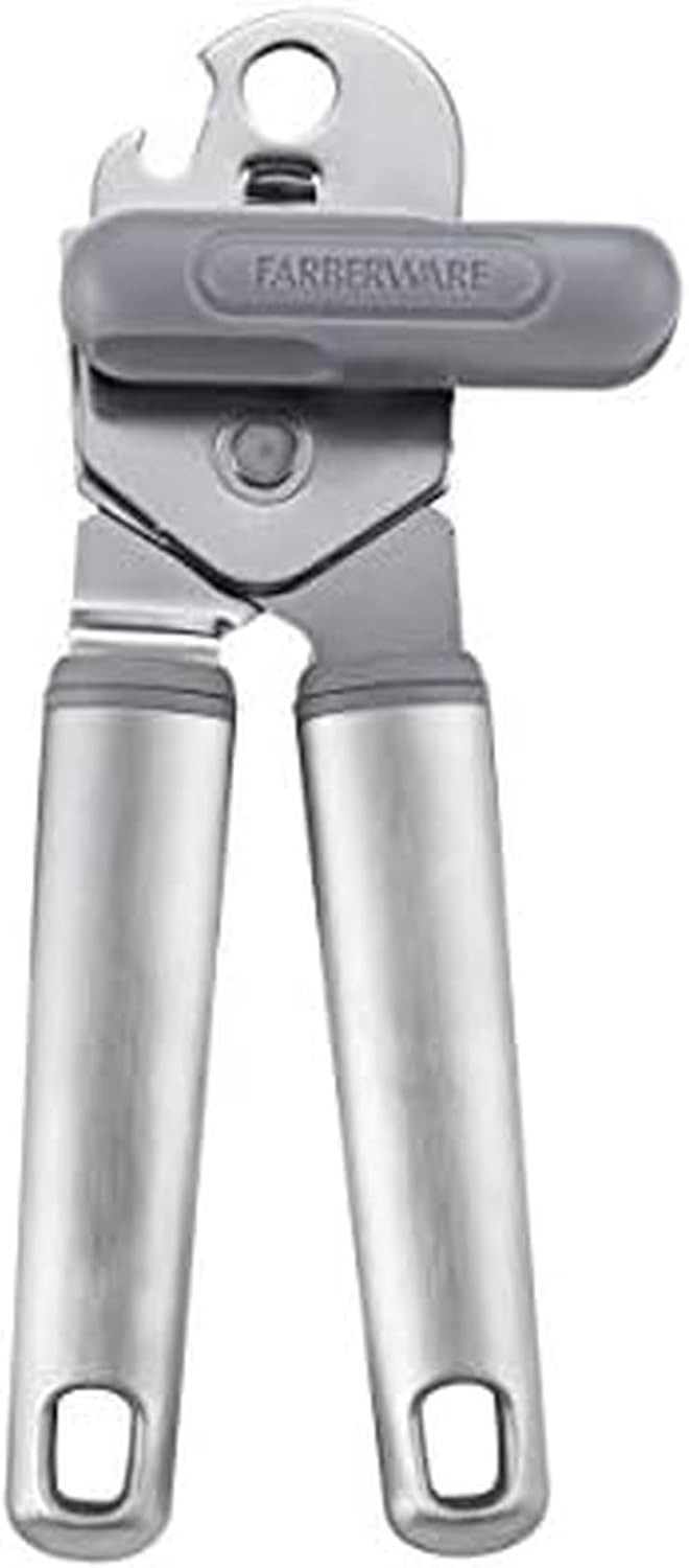 Farberware Professional Stainless Steel Soft Can Opener, 7.36-Inch, Gray