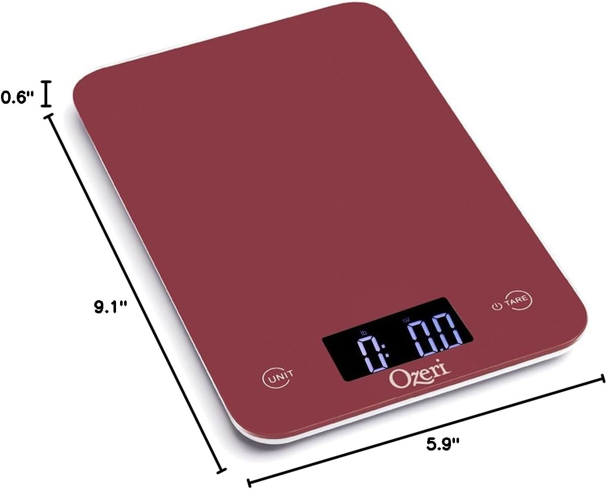 Ozeri Touch Professional Digital Kitchen Scale (12 lbs Edition), Tempered Glass in Elegant Black