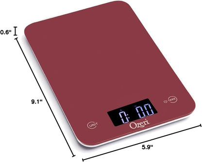Ozeri Touch Professional Digital Kitchen Scale (12 lbs Edition), Tempered Glass in Elegant Black