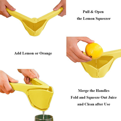 Lemon Squeezer Manual, Large Flat Lemon Squeezer, Easy Squeeze Lime Squeezer, Manual Press Lemon Juicer Citrus Juicer with Sideways Pivot Leverage, Folds Flat For Space-Saving Manual Juicers
