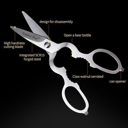 Kitchen Shears Heavy Duty Kitchen Scissors, All Purpose Come Apart Blade Made with All Stainless Steel, Food Scissors for Meat/Vegetables/BBQ/Fish/Spices/Herbs, Silvery
