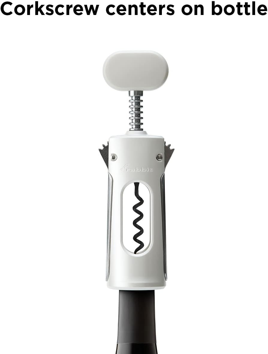 Rabbit Premium Wine Wing Corkscrew Wine Opener and Bottle Opener, Black 2.36 x 1.97 x 7.68 IN
