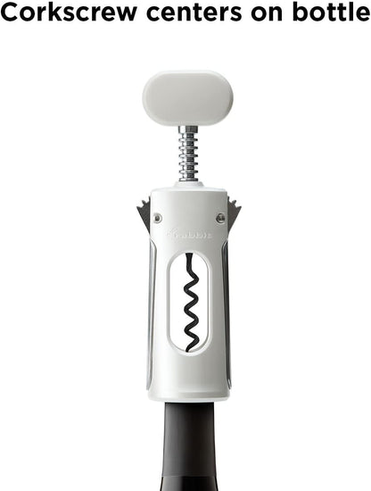 Rabbit Premium Wine Wing Corkscrew Wine Opener and Bottle Opener, Black 2.36 x 1.97 x 7.68 IN