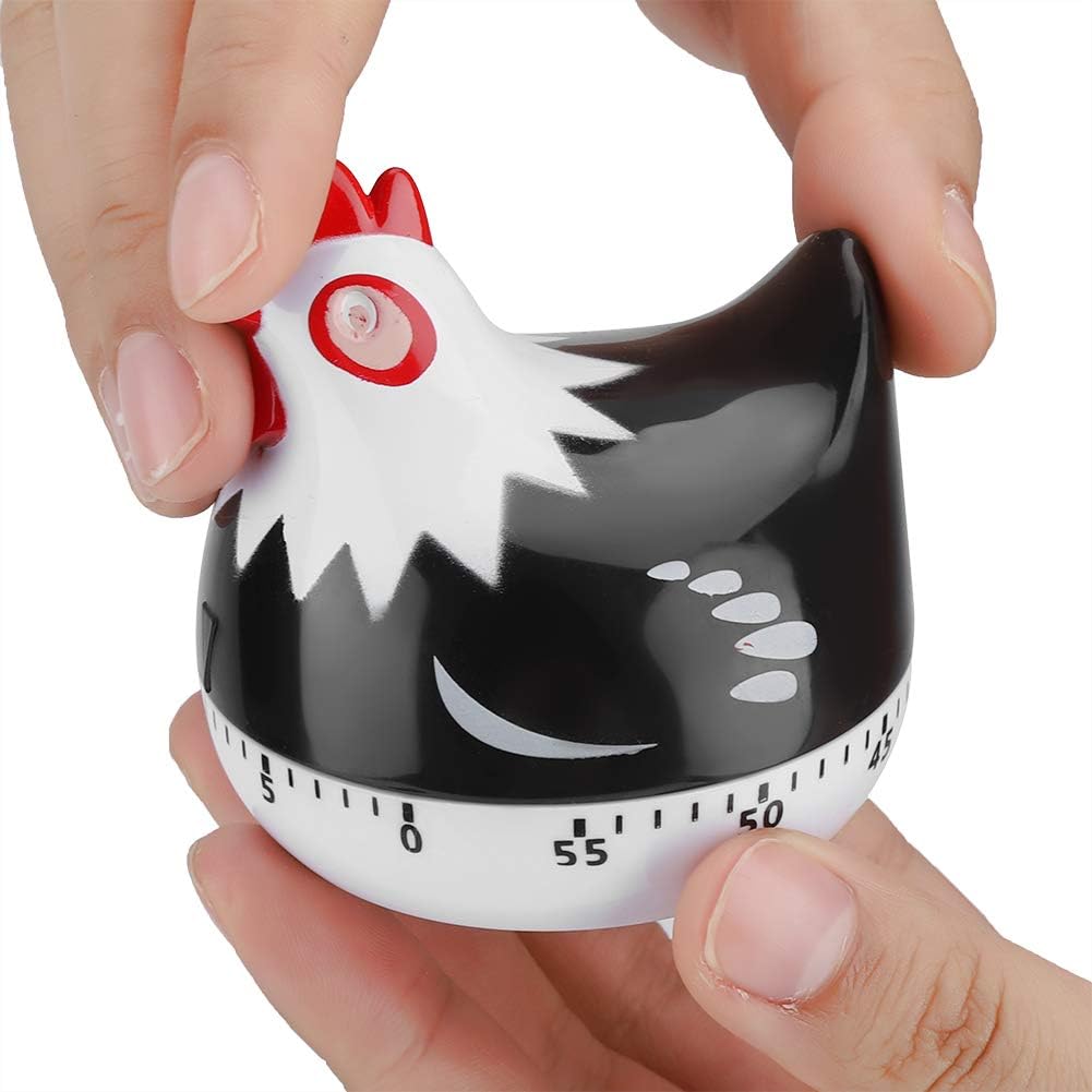 Joyzan Chicken Cartoon Kitchen Timer, Chick Hen Pattern Baking Countdown Mechanical Rotating Loud Alarm Mini Counters Timing Reminder Lovely Cute Manual Egg Animal Time Management Clock Home Study