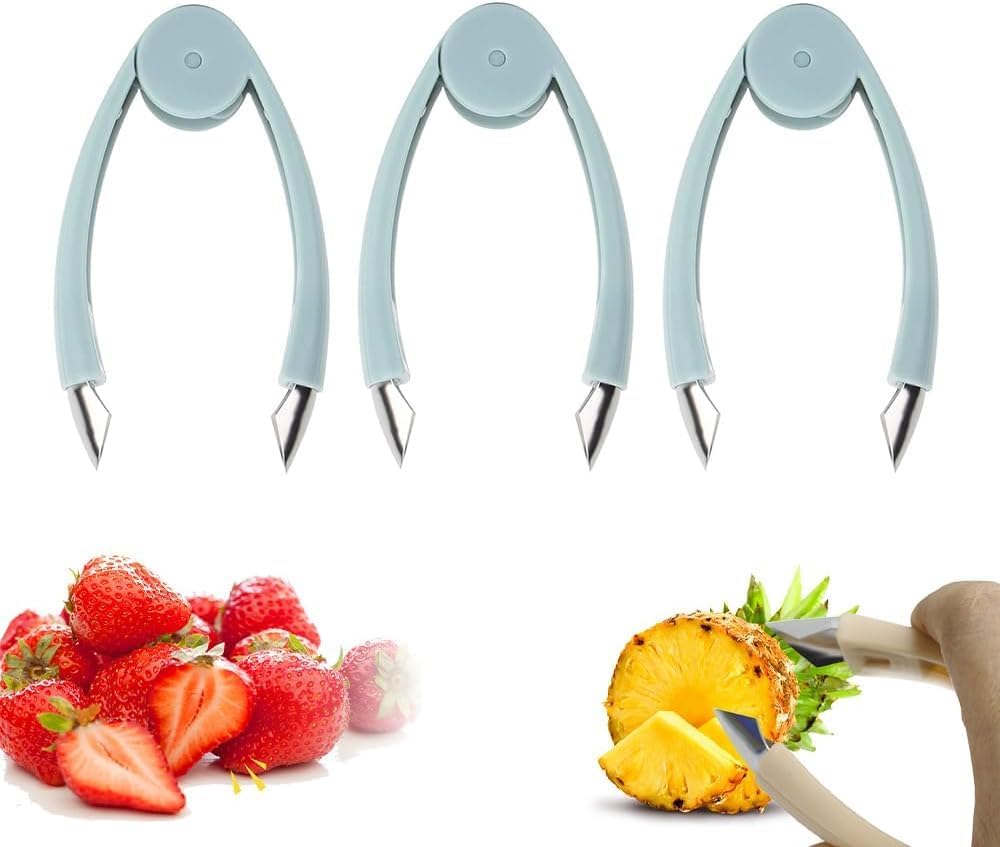 Stainless Steel Pineapple Eye Remover & Strawberry Huller – Multi-Purpose Fruit Prep Tool for Pineapple, Strawberry, Cherry, Tomato – Easy to Use, Dishwasher Safe Kitchen Gadget