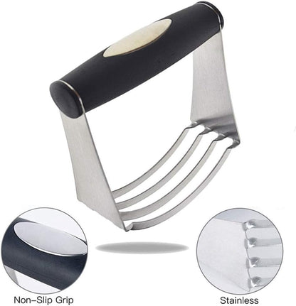 TopHomer Multi-Function Pastry Dough Blender with Non-Slip Handle, Stainless Steel Sharp Thick Blade for Mixing and Cutting Food, Easy to Clean