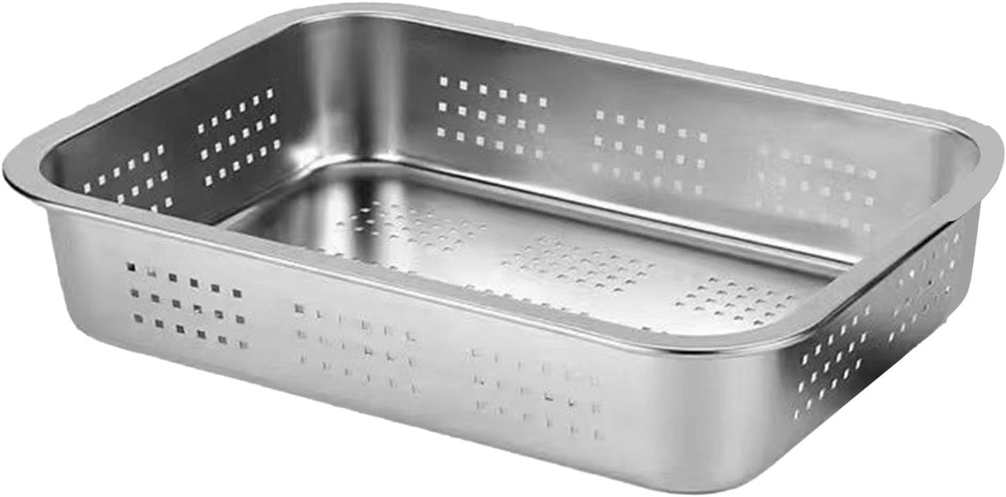 Rectangle Strainer, Stainless Steel Mesh Over The Sink Colander Sink Basket Fine Mesh Strainer Baskets Vegetable Fruit Colander Strainer Kitchen Tools