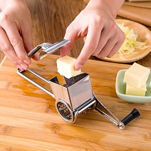 Cheese Grater,Multifunctional Kitchen Craft Rotary Stainless Steel Cheese Grater 1 Drums Shred Tool