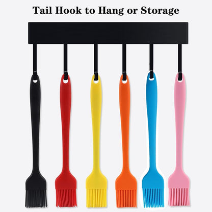 Silicone Basting Pastry Brushes Set, 2 Pcs Heat Resistant Kitchen Cooking Baking Brush for Oil Butter Sauce BBQ Grill, BPA Free, Dishwasher Safe, 8&10 inch