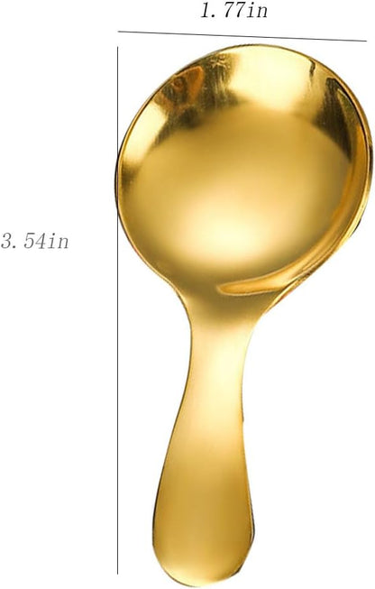 6 Pcs Stainless Steel Mini Spoon Short Handle Small Round Suitable For Dessert, Tea, Coffee, Cake, Sugar, Ice Cream Coffee Tea Spoon. (Silver A)