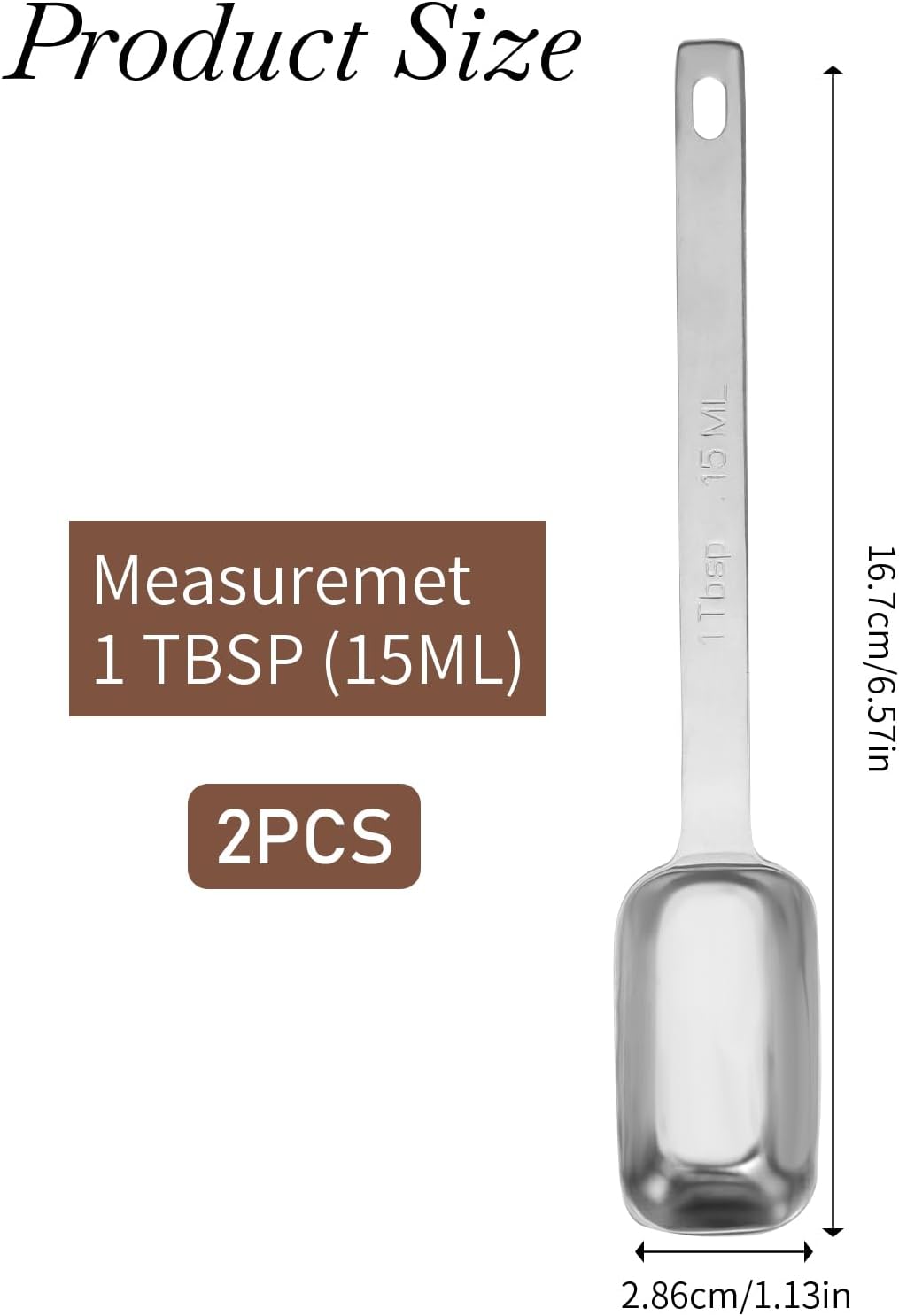 2PCS 1/2 Teaspoon Stainless Steel Single Measuring Spoon 2.5 ml Teaspoon Rectangular Individual Measuring Spoons (1/2Tsp | 2.5 ML | 2.5 cc | 1/2 Tablespoon)
