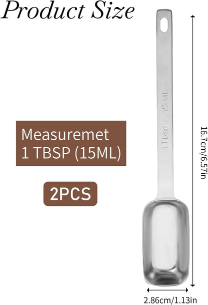 2PCS 1/2 Teaspoon Stainless Steel Single Measuring Spoon 2.5 ml Teaspoon Rectangular Individual Measuring Spoons (1/2Tsp | 2.5 ML | 2.5 cc | 1/2 Tablespoon)