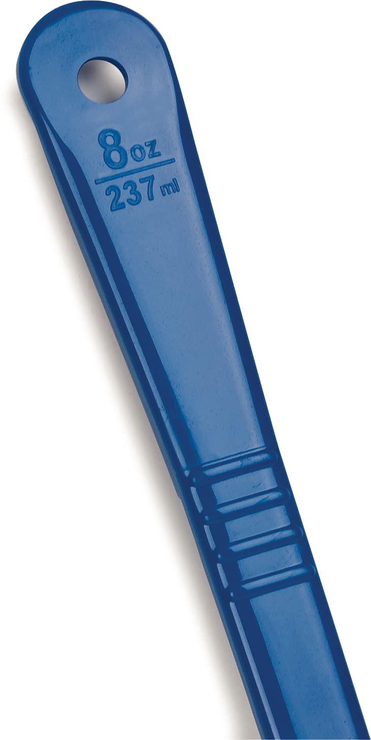 Carlisle FoodService Products 399214 Solid Long Handle Portion Control Spoon, 8 oz, Blue