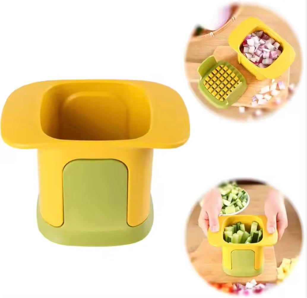Vegetable Chopper and Dicer, Yellow and Green, Chop Fruits and Vegetables Quickly