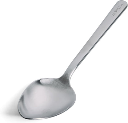 Misen Measuring Chef Spoon – Stainless Steel Cooking Spoon with Engraved Tablespoon Teaspoon and Milliliter Markings for Precise Measuring Mixing Sauces Dressings Marinades and Cooking Prep
