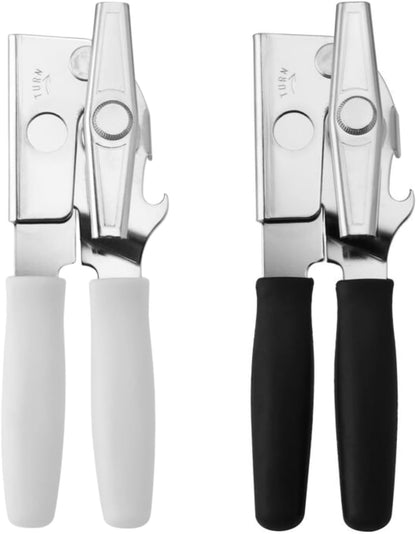 Swing-A-Way Portable Can Opener with Sharp Blade, Manual Hand Held, 2-in-1 Can and Bottle Opener, Made of Steel, Easy Turn Knob, Basic Kitchen Essentials (Red)