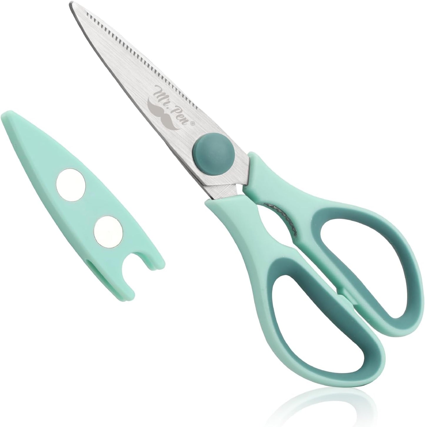 Mr. Pen- All Purpose Kitchen Shears with Protective Sheath, 8 Inch, Dishwasher Safe, Stainless Steel Food Scissors with Micro-Serrated Blades, Soft Grip Comfort Handle, Durable Utility Kitchen Shears