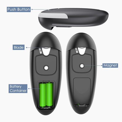Electric Can Opener, One-Touch Automatic Can Opening with Smooth Edges, Food Safety Handheld Battery-Operated Can Opener for Kitchen and Seniors, Arthritis, Hands Free, Lid Remover, Kitchen Gadgets
