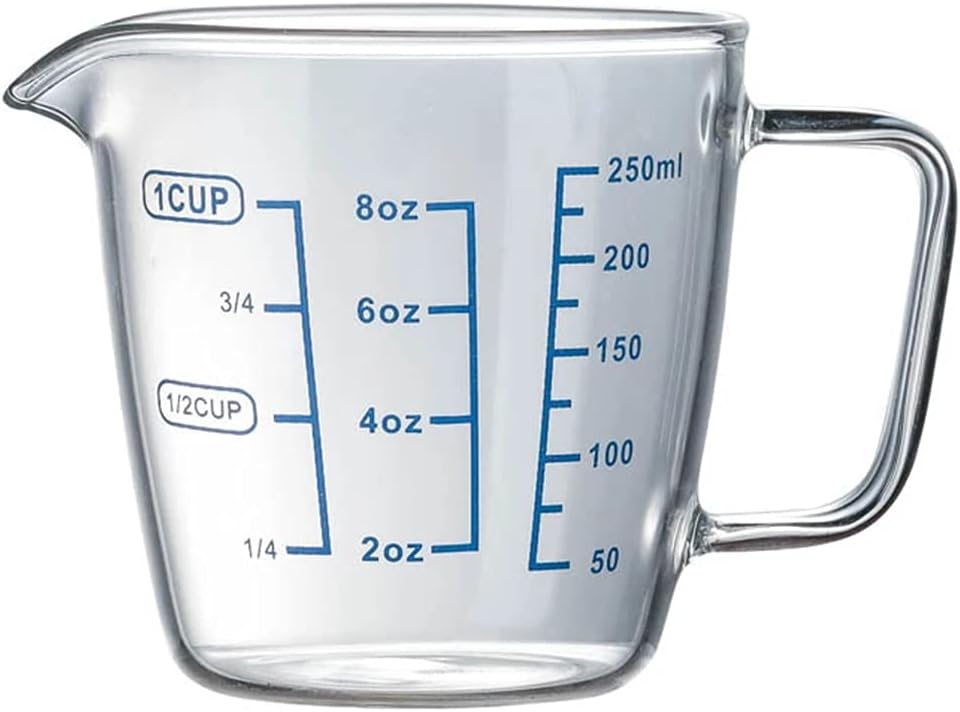 250ml 500ml Heat-resisting Glass Measuring Cup Milk Scale Microwave Measure Jug (250ml)