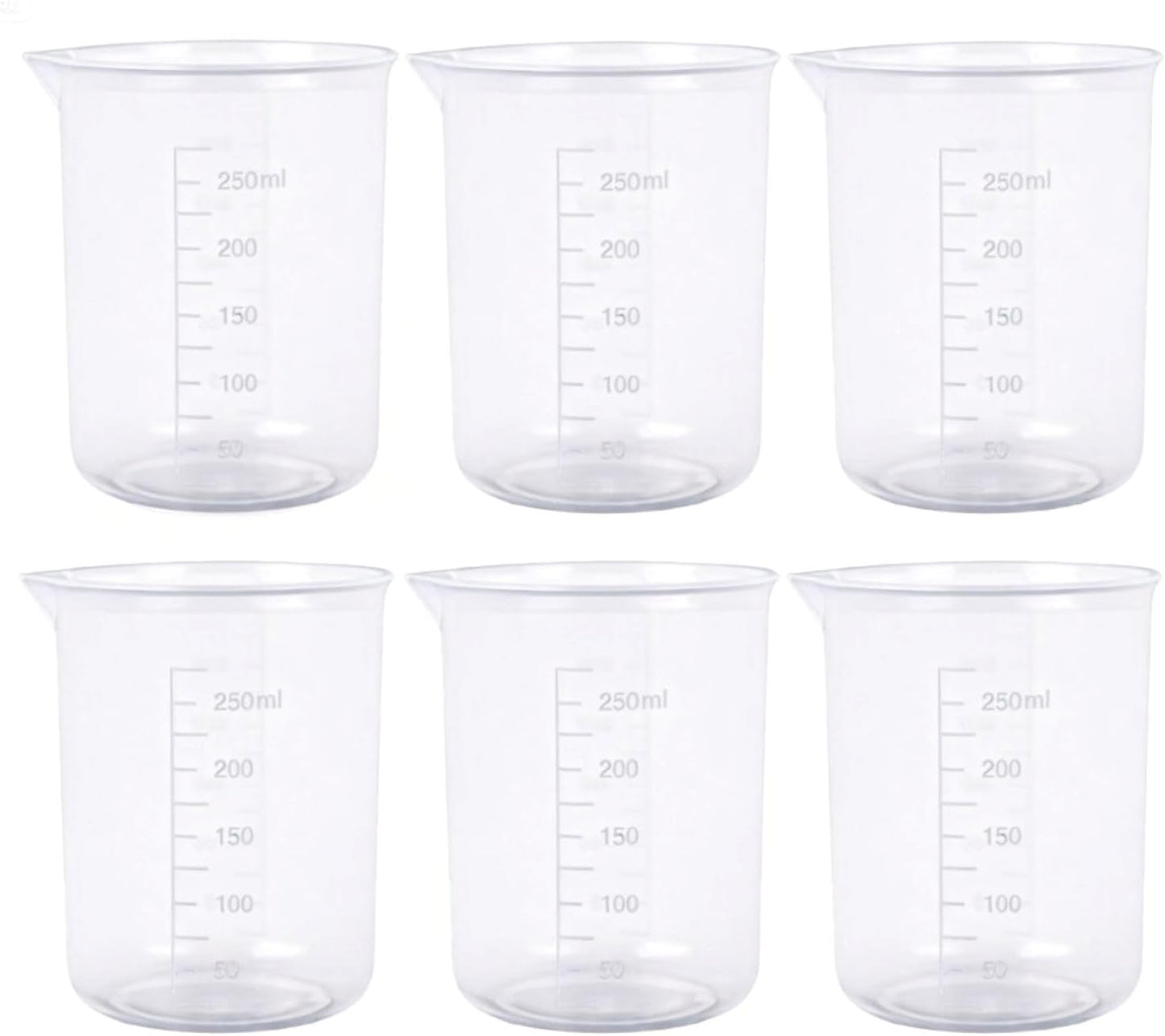 Plastic Measuring Cups, 100ml, Set of 15, for Liquid Measurement and Scientific Experiments