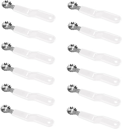 4pcs Stainless Steel Fruit Corer Tool, Tomato Strawberry Huller Vegetable Stem Remover Kitchen Gadget for Easy Fruit Balling (White)