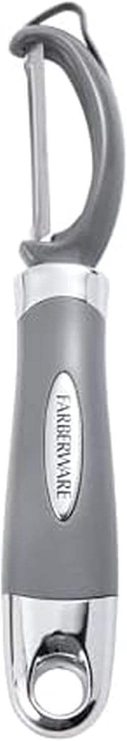 Farberware Pro2 Vegetable Peeler, Euro Peeler with Razor-Sharp Stainless Steel Blade, Swivel Peeler for Potatoes, Fruits, and Vegetables, Built-In Bud Remover, Dishwasher Safe