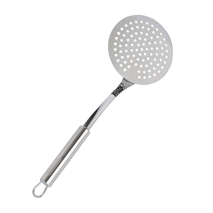 Restaurantware Stainless Steel Skimmer Spoon - German Standard Spoon Spider Strainer, Ergonomic Handle, Dishwasher Safe, Heat Resistant - Slotted Skimmer Colander for Cooking, Frying