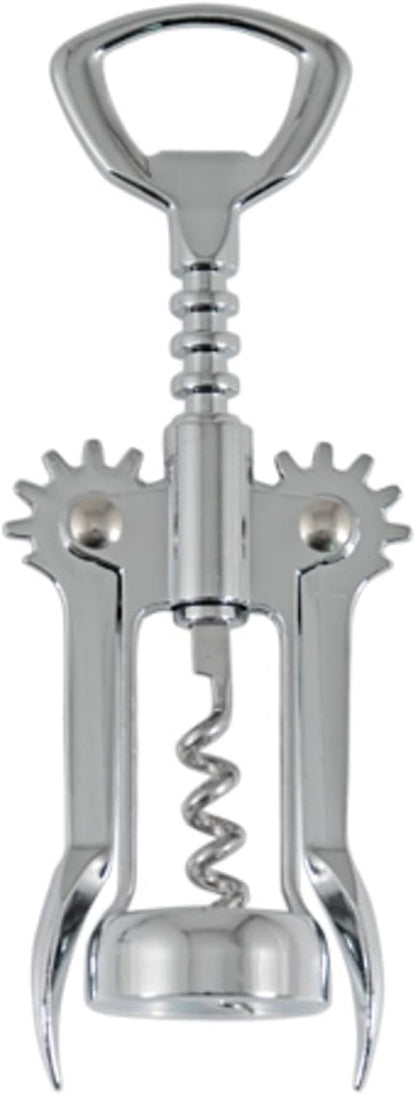 True Soar Winged Corkscrew Wine Opener, Multi-Purpose Bottle Opener for Beer and Soda, Stainless Steel with Chrome Finish, Easy to Remove Cork for Bartenders, Home Bar, Kitchen, Set of 1, Blue