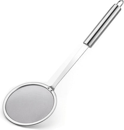 Skimmer Spoon - Filter Grease Foam Fine Mesh Fat Skimmer - Stainless Steel Sieve Colander Strainer With Handle Handheld - Fry Oil Filter for Cooking Sieve Spoon for Food Strainer Kitchen Gadget