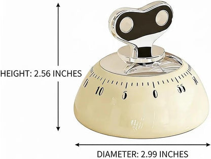 Retro Kitchen Timer Magnetic Mechanical 60 Minute Wind Up Timer No Batteries, Loud Alarm Timer for Cooking, Baking, Classroom, ABS Portable Kitchen Timer, Magnetic Mechanical Timing(White)